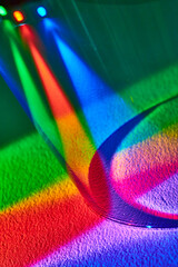 Vibrant Wine Glass Prism Spectrum Macro of Red, Green, and Blue
