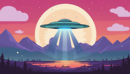 World UFO Day. Ufologist's Day. Unidentified flying object. UFOs on earth. picture