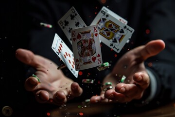 High-Speed Card Shuffle Captured in Dynamic Motion