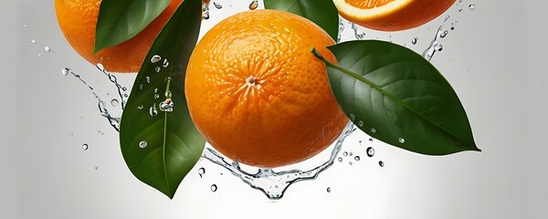 Fresh Orange Fruit Isolated Close Up Studio Photography
