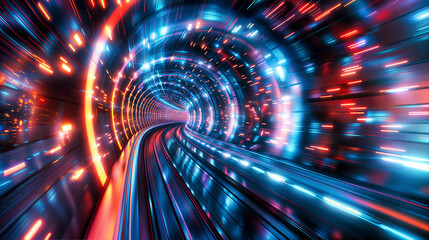 abstract background image of a futuristic glowing tunnel