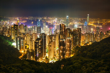 Obraz premium Hong Kong skyline from Victoria Peak
