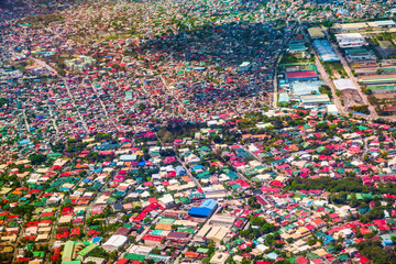 Manila suburb with small houses, Philippines