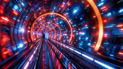 abstract background image of a futuristic glowing tunnel