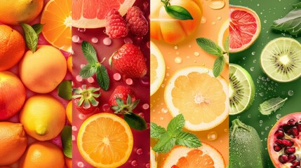 different fruits summer background
