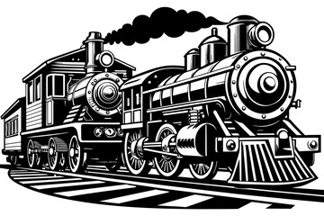  updated-railway-engines. vector illustration