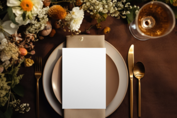 Restaurant menu card png mockup, transparent design