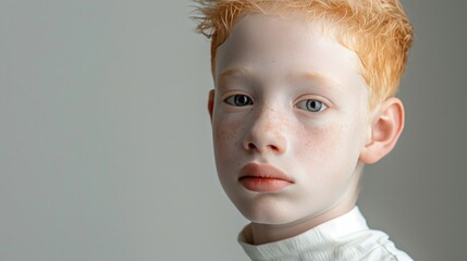 International Albinism Awareness Day. An Albino among People.