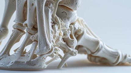 The delicate yet durable structure of the bones in the feet supporting and balancing the entire body. .