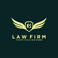 NS initials design modern legal attorney law firm lawyer advocate consultancy business logo vector
