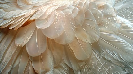 Fototapeta na wymiar Angel Wings: A close-up photo of angel wings made of delicate