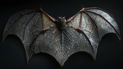 Bat Wings: A photo of bat wings with intricate patterns and veins