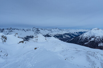 The view near the top of the Spitzhorli, one of the most panoramic peaks of the Alps, near the...