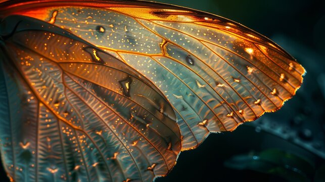 Butterfly Wings: A macro photo of a butterflys wing, highlighting the delicate scales and translucent beauty