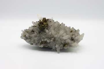 Crystal clusters. Quartz mineral crystal