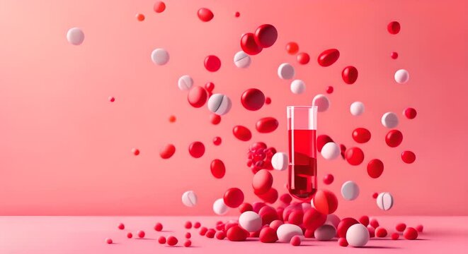 Minimalist design showing the concept of hyperlipidemia with overflowing lipid icons