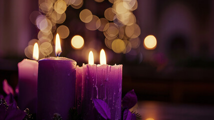 Advent Candles Purple Votive Candlelight