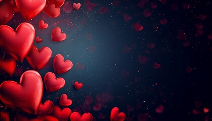 valentines day background with hearts and text space 
