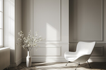 Modern and elegant classic minimalist apartment interior. Interior design concept.