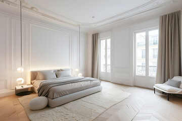 Obraz premium Modern and elegant classic minimalist apartment interior. Interior design concept.