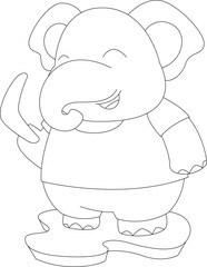 Elephant Photografer Camera Animal Vector Graphic Art Illustration