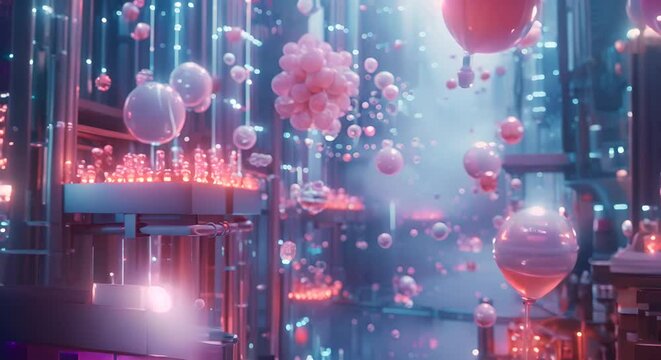 Molecular structures floating in a high-tech research facility, glowing with potential - Powered by Adobe