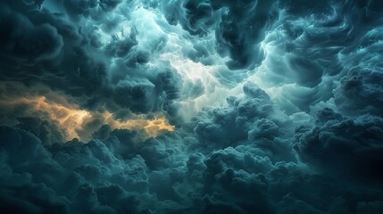 Stormy Weather: A photo of dark, ominous clouds gathering in the sky, signaling an impending storm - obrazy, fototapety, plakaty