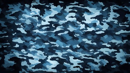 
Blue camouflage army background, modern pattern fabric texture, camouflage print