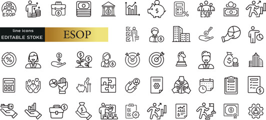 ESG Enviornmental, Social, and Governance line icons set. ESG outline icons with editable stroke collection. Includes Governance, climate crisis, sustainability, ecology,