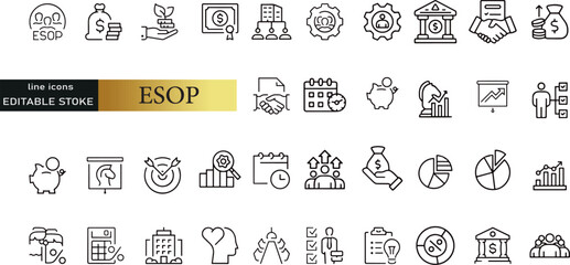 ESG Enviornmental, Social, and Governance line icons set. ESG outline icons with editable stroke collection. Includes Governance, climate crisis, sustainability, ecology,