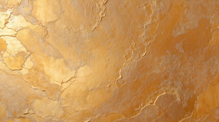 Background with texture of molten gold. Shiny golden metallic foil with light reflections