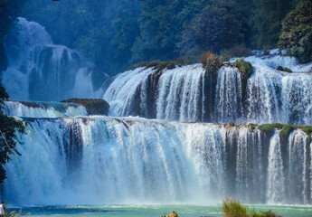 Banjioc Waterfalls. North of Vietnam border with China.