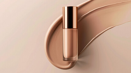 Make-up foundation cosmetics product, beige cosmetic makeup and skincare cream sample as luxury beauty brand design