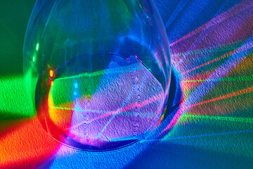 Vibrant Glass Spectrum on Textured Surface - Macro Close-Up