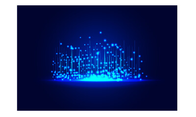 Vector image of  futuristic  shiny blue rays  technology background with the shiny stars, sparkles and beams.