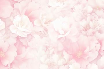 Pink and white watercolor background with a soft floral pattern, creating an elegant and dreamy atmosphere for various applications. The pink petals create a harmonious blend of colors.