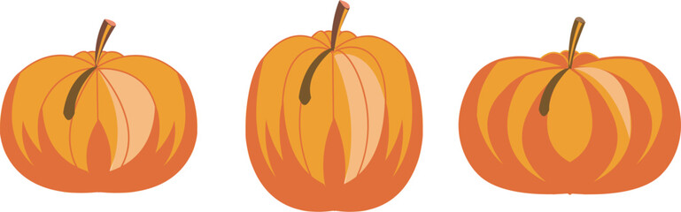 fall pumpkin images. full vector illustration.