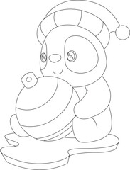 Panda Christmas Christmas bell Animal Vector Graphic Art Illustration