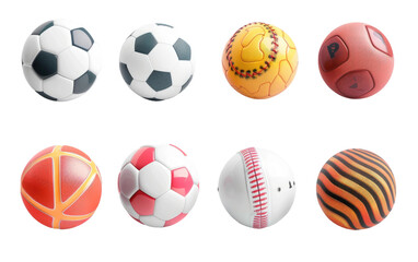 3D Sports Icons, Collection of 3D sport icon isolated on Transparent background.
