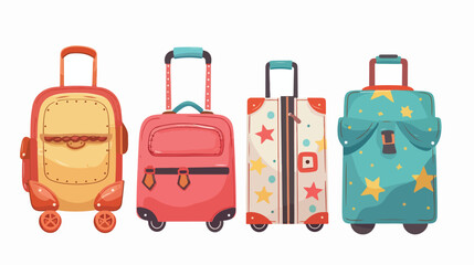 Bon voyage Luggage bags suitcases baggage travel bags - obrazy, fototapety, plakaty