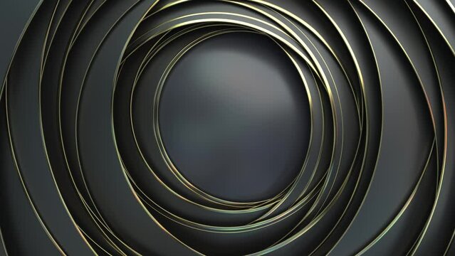 circle geometric luxury gold background, 4k resolution, spin object.