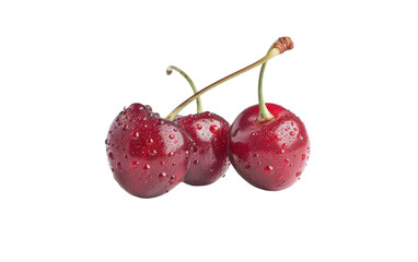 Juicy Cherry Fruit isolated on Transparent background.