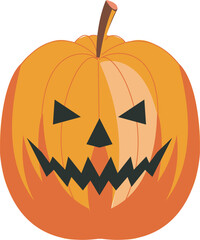 jack o lantern outline. full vector illustration.
