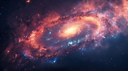 A colorful galaxy with a bright yellow star in the center. The galaxy is full of stars and is very bright