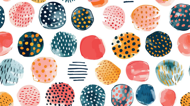 Colorful round Icons. Hand drawn shapes. Contemporary