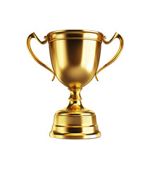 Fototapeta na wymiar Gold trophy cup isolated on transparent background, PNG, cut out