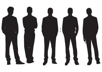 man silhouette vector bundile white background