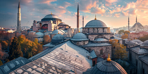 Magnificent Hagia Sophia Mosque in Istanbul  Turkey - obrazy, fototapety, plakaty