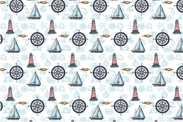 seamless pattern with a set of icons