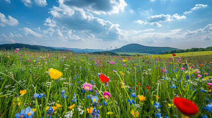 Campo de flores en primavera